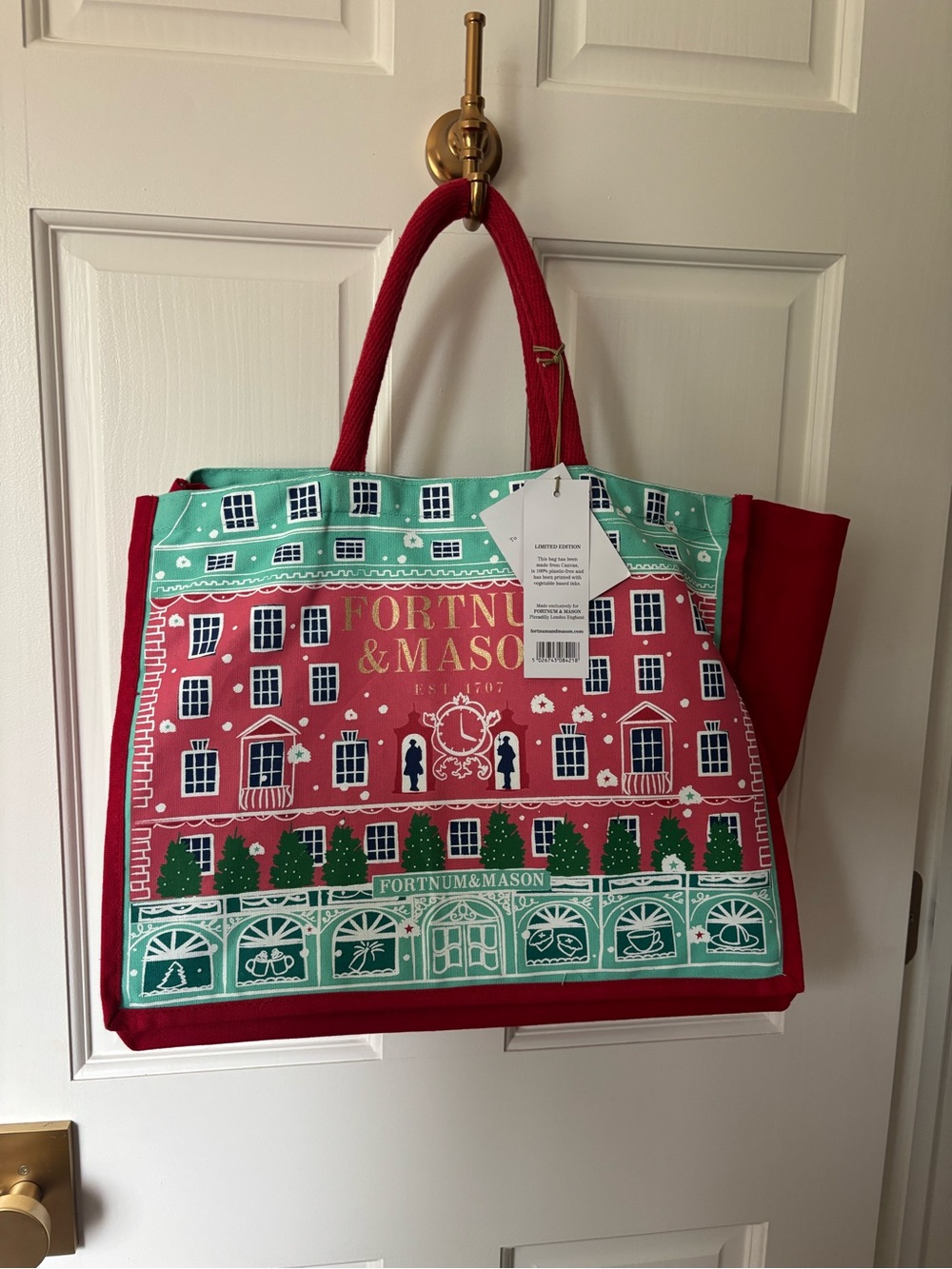 Fortnum & Mason Red and Green Tote Bag